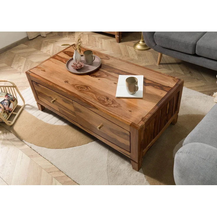 Couchtisch Sheesham 115x60x45 braun lackiert ANCONA #102 – Bild 2