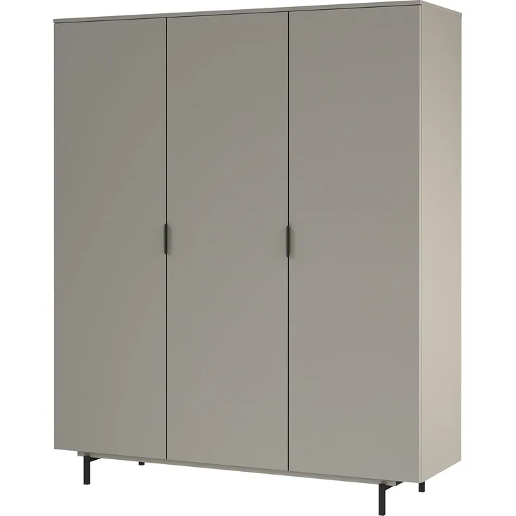 Germania Kleiderschrank 7035-186 GW-Tomino, in Steingrau, gedämpfte Türen, mit Kleiderstange, 158 x 190 x 54 cm (BxHxT)
