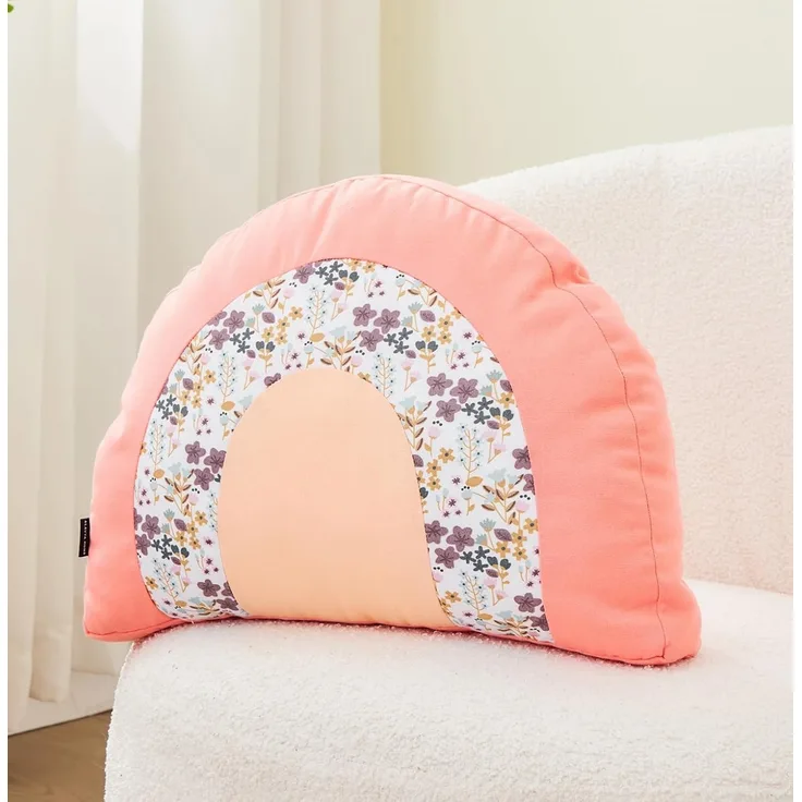 Alavya Home® Dekokissen Kinderkissen Regenbogen - D40 cm I Kuschelkissen Flauschig mit Füllung, Kinderkissen Zierkissen für Babyzimmer Kinderzimmer Deko - 40 x 30 cm