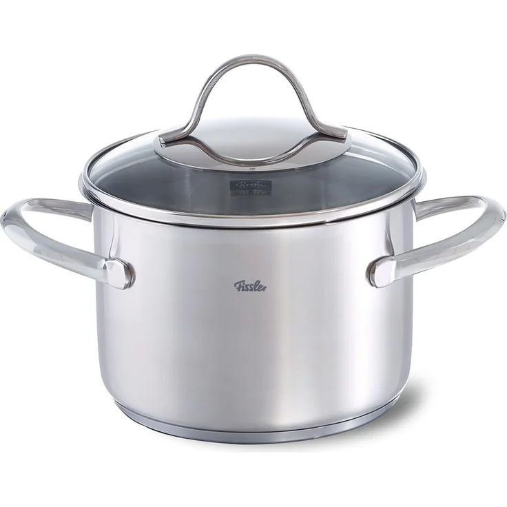Fissler Topf-Set Palermo, Edelstahl 18/10 (Set, 9-tlg, Kochtopf 16/20/24cm, Bratentopf 20cm,Stielkasserolle ohne Deckel), geeignet für Induktion, breiter Schüttrand – Bild 4