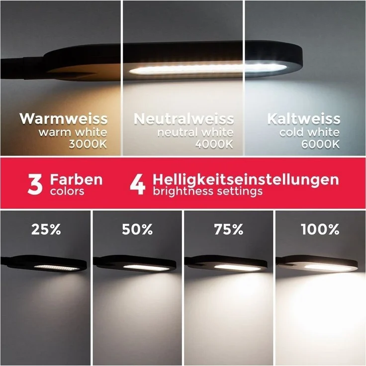 LED Stehleuchte dimmbar Stehlampe schwenkbar Memory & Touch Funktion – Bild 3