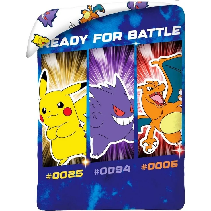 Halantex Bettwäsche Pokemon - Pikachu Gengar Glurak - Wende-Bettwäsche-Set, 135x200 80x80, Baumwolle, 100% Baumwolle – Bild 2