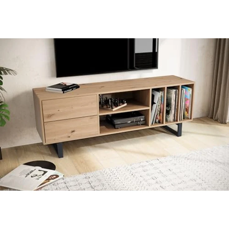 Livetastic Lowboard, Eiche, Holzwerkstoff, 2 Schubladen, 150x55x40 cm, stehend für Wohnzimmer – Bild 4