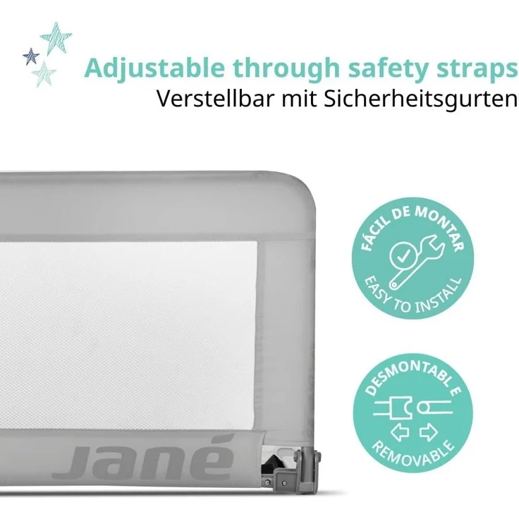 Jané - Klappbares Bettgitter, Länge 110 cm, Transporttasche, extra hoch – Bild 2