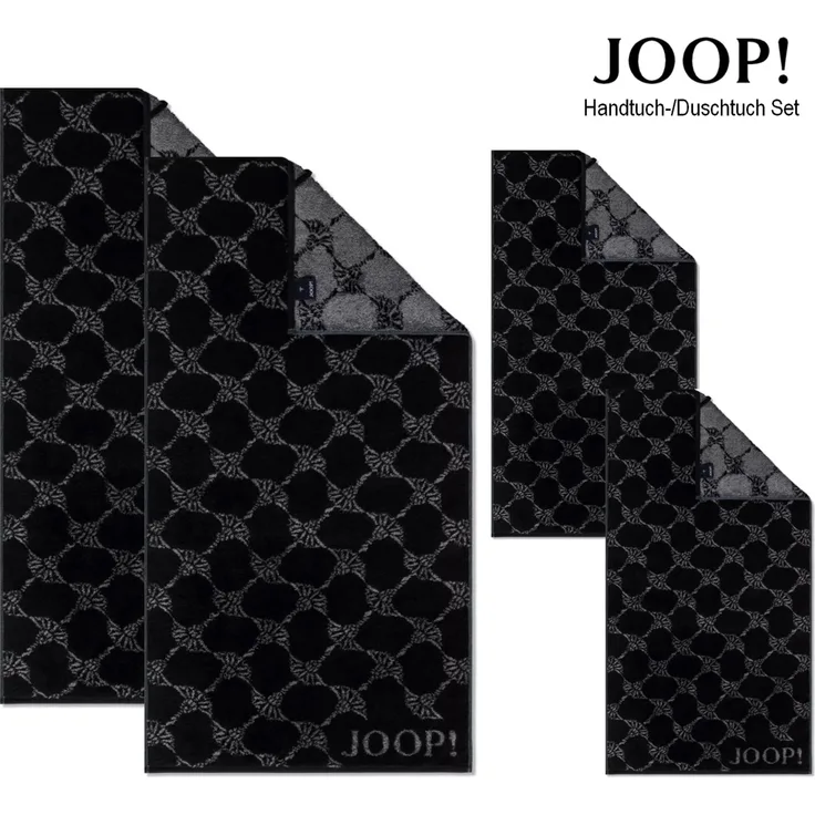 JOOP! Handtuch Duschtuch Set 4-teilig 1611-90 Cornflower schwarz