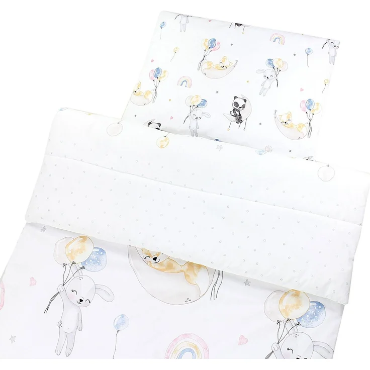 TupTam Kinderbettdecke-Set, Ganzjahresdecke, 2tlg., 1x Bettdecke, 1x Flachkissen, Tiere / Luftballons / Mond, 135x100 cm – Bild 4