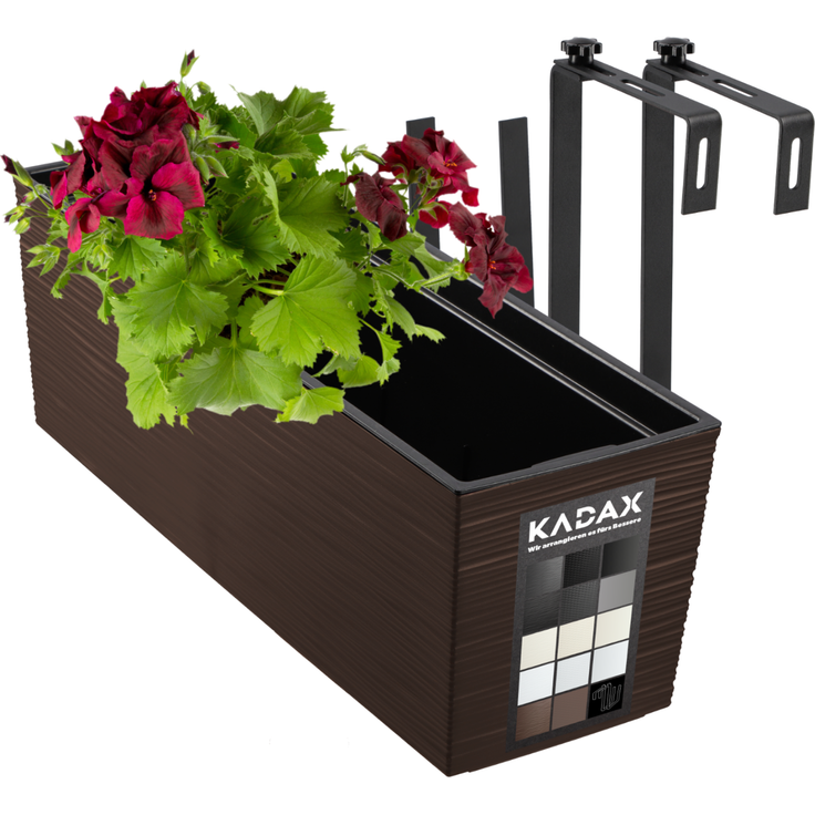 KADAX Blumentopf Balkonkasten Griffe 19x56cm Mokka – Bild 9