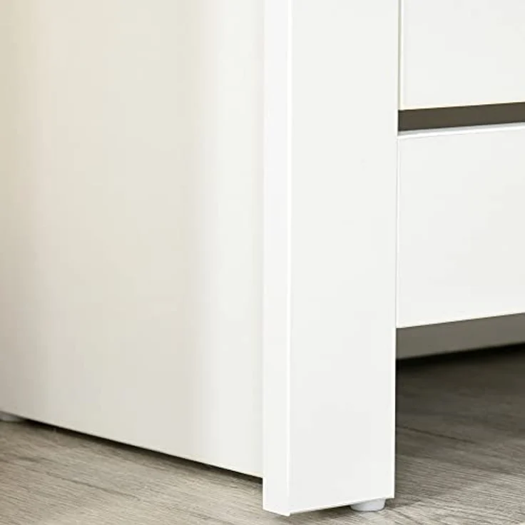 HOMCOM Schuhschrank in Weiß, Holzwerkstoff, mit 4 Fächern für bis zu 12 Paar Schuhe, 26x80x72 cm, pflegeleicht und langlebig – Bild 9