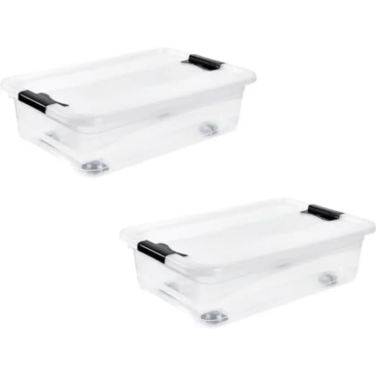 keeeper Organizer konrad (Set, 2 St), Aufbewahrungsbox, 28 L, mit Rollen, Deckel, Schiebeverschluss