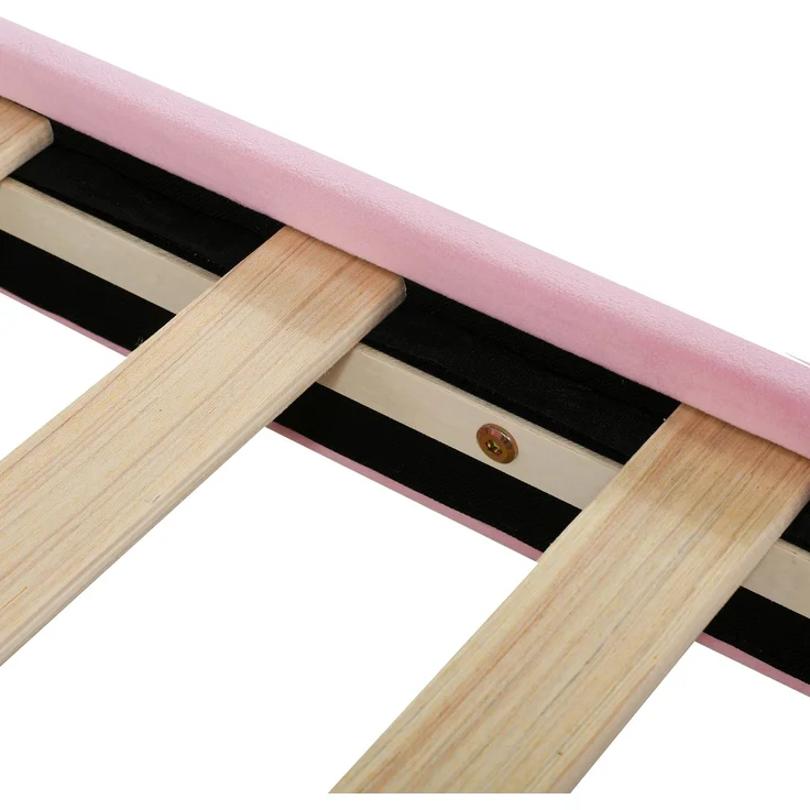 Kinder Polsterbett mit Bogendesign, Flanellbezug, dekorativen Nieten, weichem Rahmen, vielseitig nutzbar als Schlafsofa – Bild 10