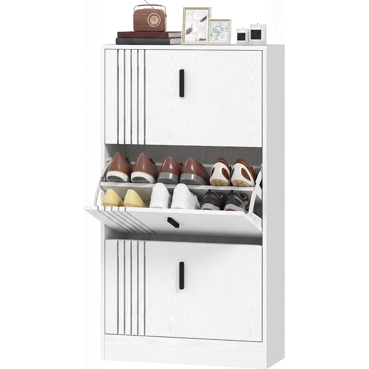 HOMCOM Schuhschrank, MDF, Weiß, 63 x 24 x 117 cm – Bild 1