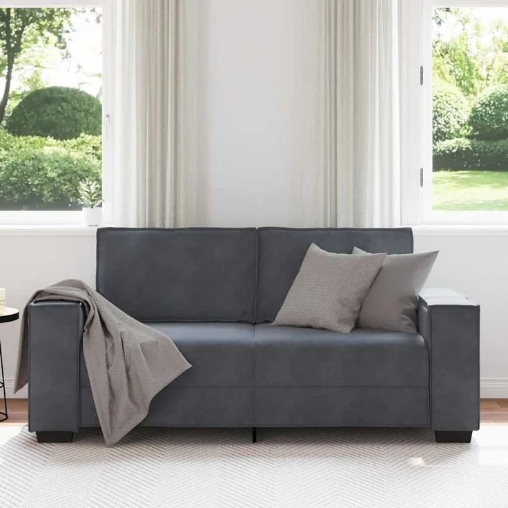 vidaXL 2-Sitzer-Sofa Dunkelgrau 180x78x84 cm Samt 4105021 – Bild 2