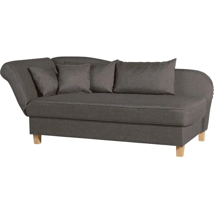 Recamiere mit Armteil links klappbar Katia Bezug Flachgewebe Buche natur / braun 22652
