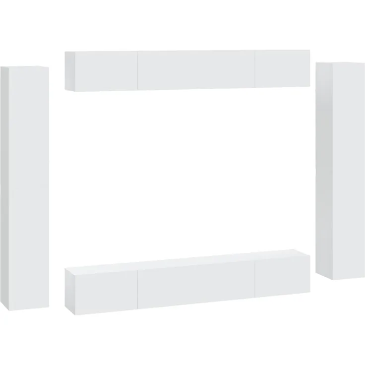 8-tlg. TV-Schrank-Set Weiß Holzwerkstoff [3114294]