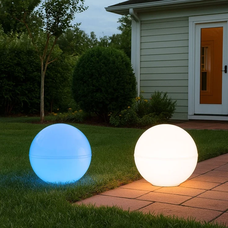2x Außen Steckleuchten, Kugel, Smart LED, Erdspieß, D 20 cm – Bild 4