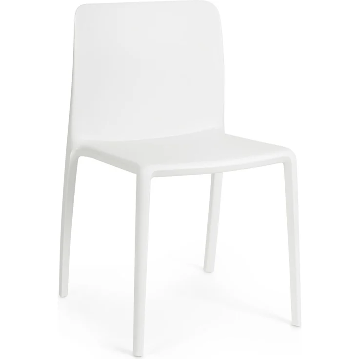 Stuhl Chloris 4er-Set aus Kunststoff, modern, weiß, UV-beständig und stapelbar für Dein Zuhause – Bild 1