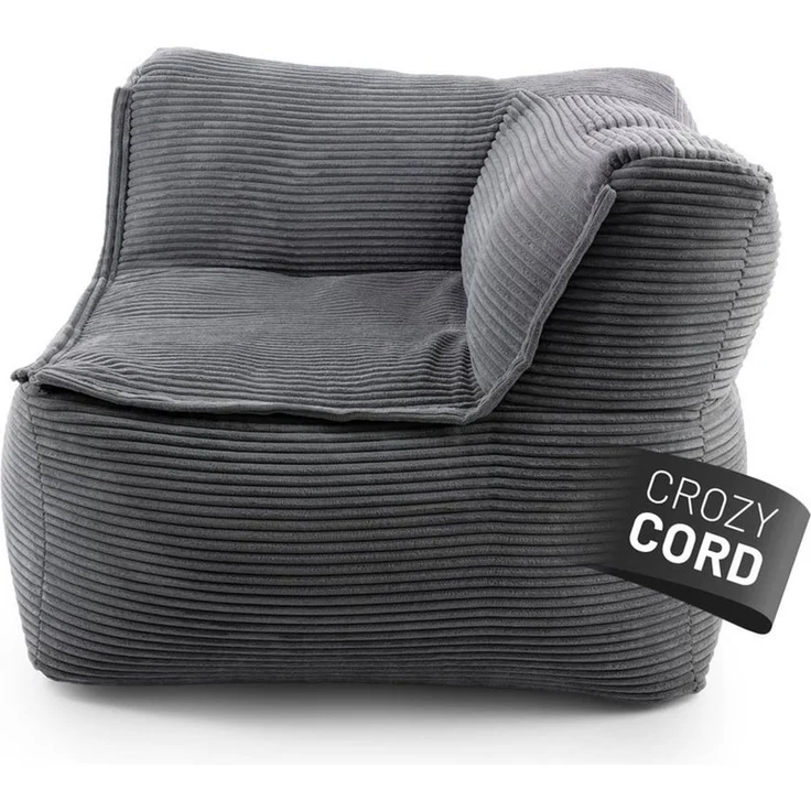 Lumaland Modulares Eckteil rechts - Cord-Reihe | Indoor Sitzsack mit Softer Struktur, ideal Sofa Modulen & zum Pouf | Bean Bag mit Füllung - für Wohnzimmer & Co. - 81 x 81 x 70 cm – Bild 1