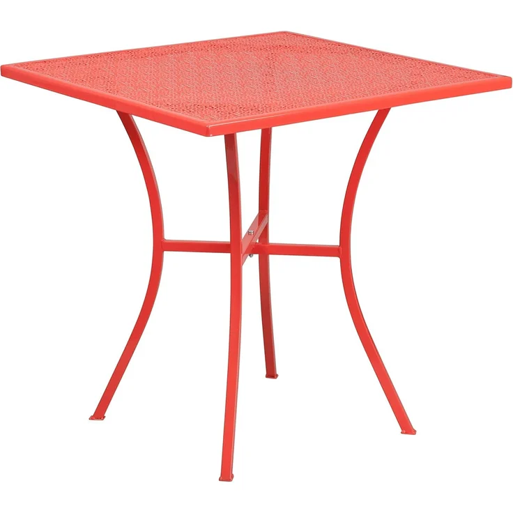 Flash Furniture Oia Terrassentisch aus Stahl, kommerzielle Qualität, 71,1 cm, quadratisch