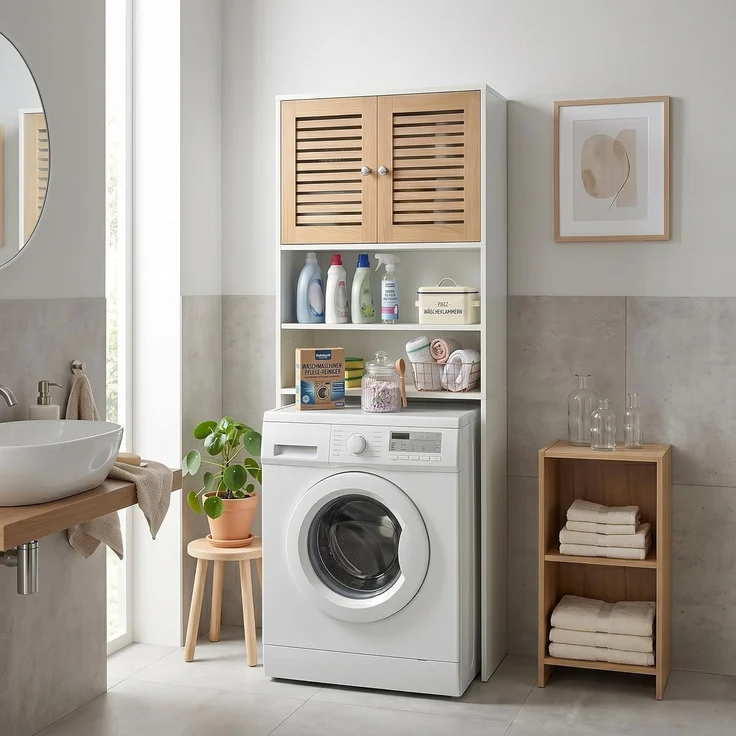 Relaxdays Waschmaschinenschrank mit 2 Türen – Bild 2