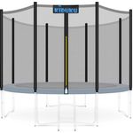 KIDUKU Trampolin Ersatznetz Ø 427 cm - 12 Stangen Sicherheitsnetz Trampolinersatznetz