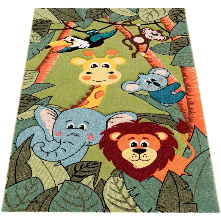 Paco Home Kinderteppich Diamond 638, rechteckig, Höhe: 18 mm, 3D-Design, Motiv Dschungel Tiere, Kinderzimmer, Kundenliebling – Bild 5