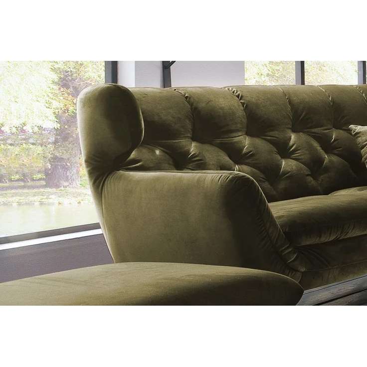 KAWOLA Sofa CHARME 3-Sitzer Velvet oliv 94 x 95 x 225 cm – Bild 5