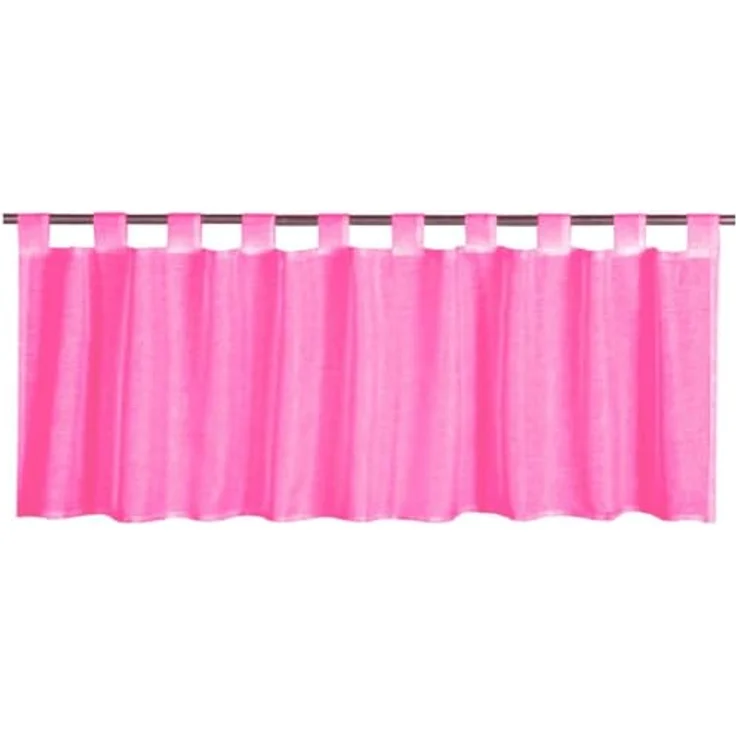 Schlaufen-Bistrogardine in B160cm x L45cm, transparente uni Scheibengardine Voile in vielen verschiedenen Farben erhältlich (pink - fuchsia) – Bild 2