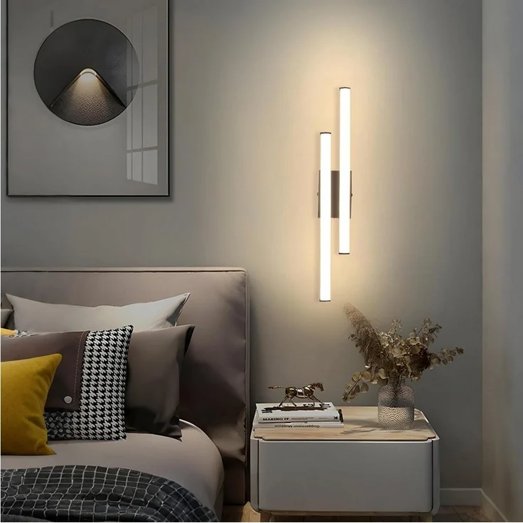 Nettlife LED Wandleuchte Innen Schwarz Modern 6/12/18/27W 3000K Flur Wandbeleuchtung Warmweiß, LED fest integriert, Warmweiß, Wandlicht für Wohnzimmer Schlafzimmer Küche – Bild 3
