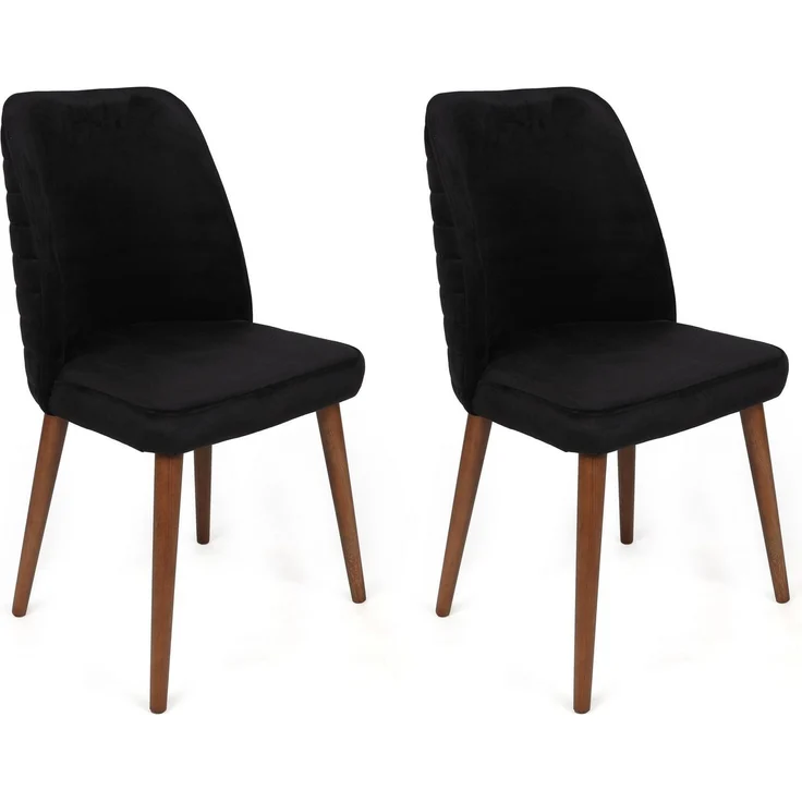 Skye Decor 'Tutku-351 V4' Stuhlset (4-teilig), Schwarz / Walnuss, 50 x 90 x 49 cm – Bild 5
