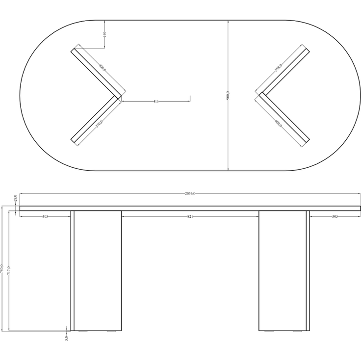 Selsey 'Ovo' Esstisch oval, Capuccino, ca. 75 x 90 x 203,6 cm – Bild 5