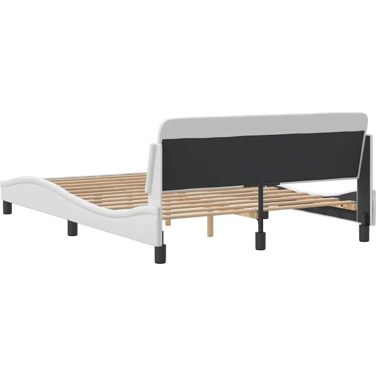 vidaXL Bettgestell "Dover" Weiß 137x190 cm Kunstleder 373286 – Bild 6