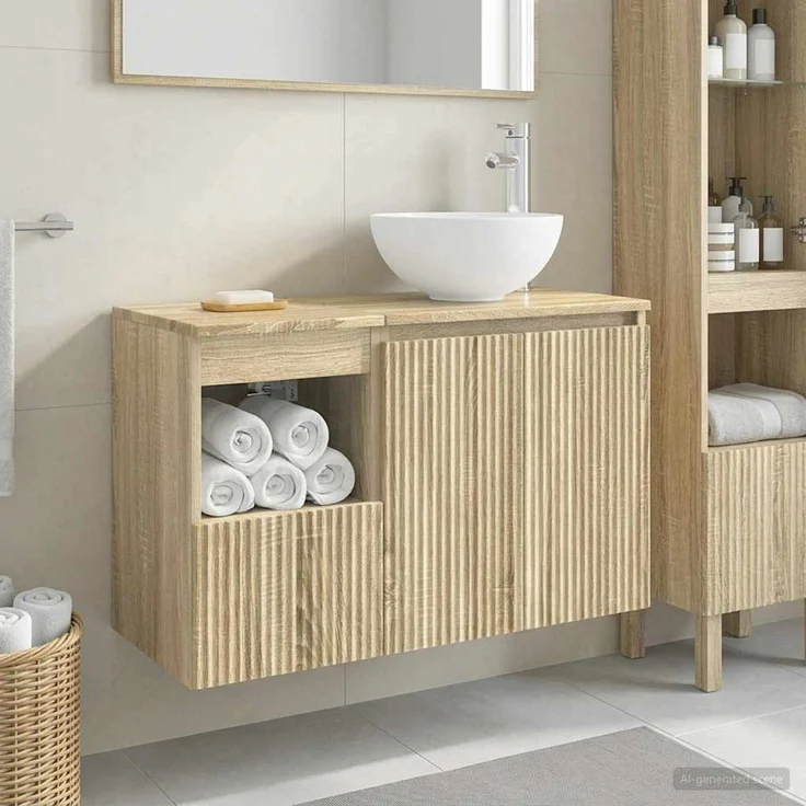 vidaXL Badezimmerschrank-Set 2 stk. Sonoma-Eiche 79,5 x 41 x 80 cm 3404036 – Bild 1