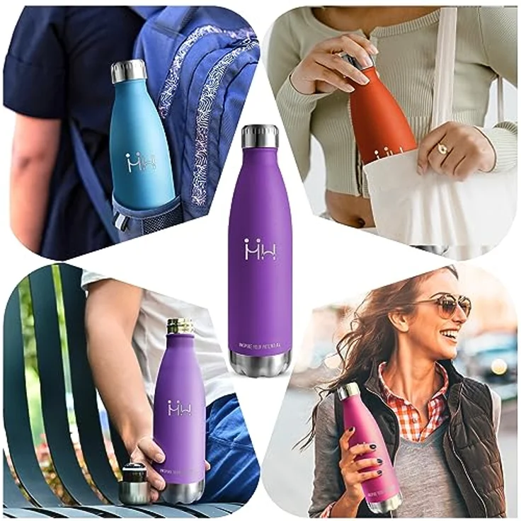 HoneyHolly Trinkflasche Edelstahl - 750ml - Thermosflasche, BPA-Frei, Trinkflasche Sport - Auslaufsicher Wasserflasche,Trinkflasche Kohlensäure Geeignet, Thermoskanne für Fitness, Gym, Fahrrad – Bild 6