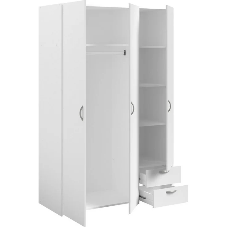 Parisot Daily 2 Kleiderschrank – 3-türig in Weiß, 120x185x51 – Bild 2