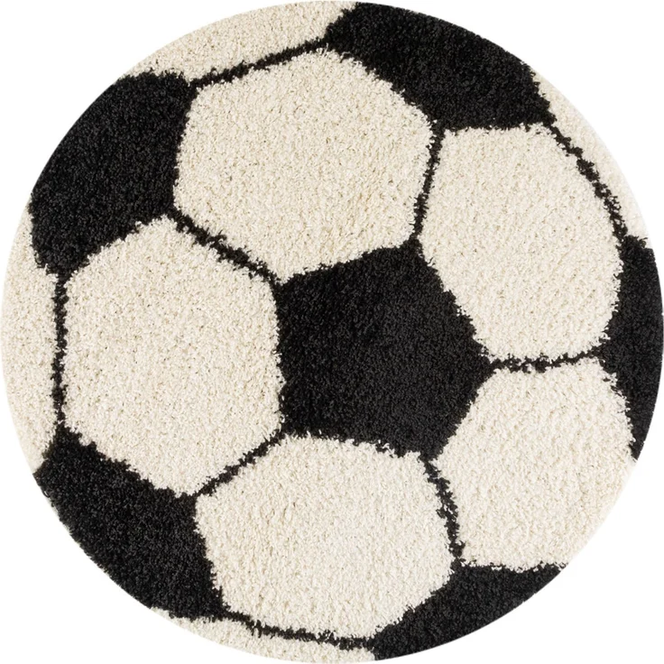 Kinder Teppich Francesco rund - 100 cm Durchmesser - Schwarz – Bild 1