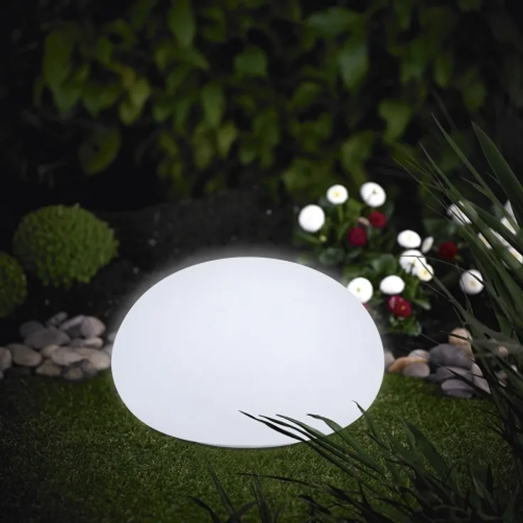 MeLiTec Solar Gartenleuchte LK02-6 flache Kugel Ø 35cm RGB