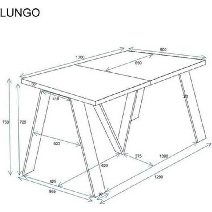 Endo-Moebel Esstisch Lungo XXL 130-405 cm, Metallgestell, ausziehbar, erweiterbar, riesiger Kulissentisch, 4m, extra lang und groß, stabil – Bild 4