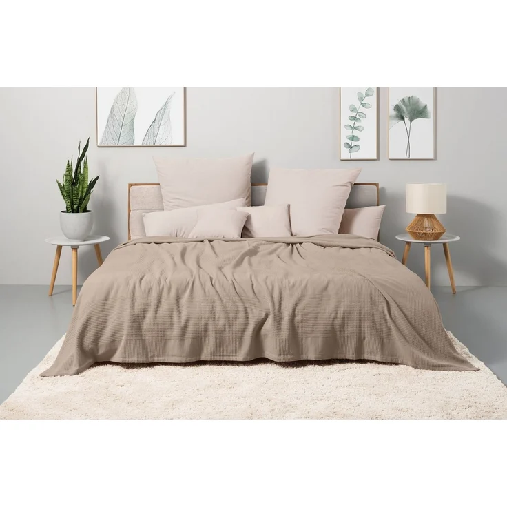 OTTO home Tagesdecke Mira, leichte Tagesdecke aus 100% Baumwolle, uni Überwurf, ohne Füllung – Bild 1