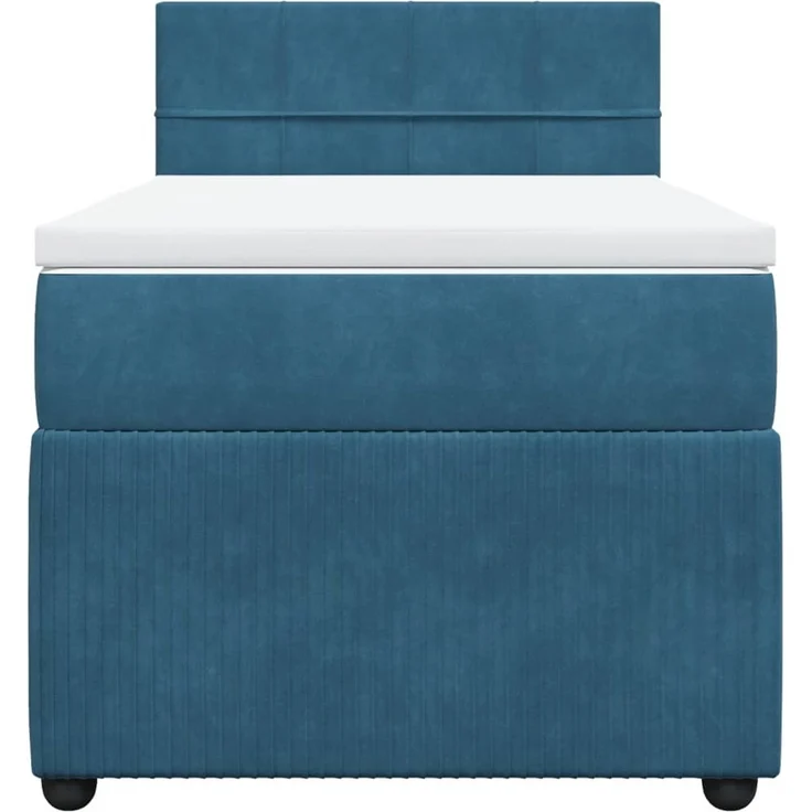 vidaXL Boxspringbett mit Matratze Blau 100x200 cm Samt 3287666 – Bild 3