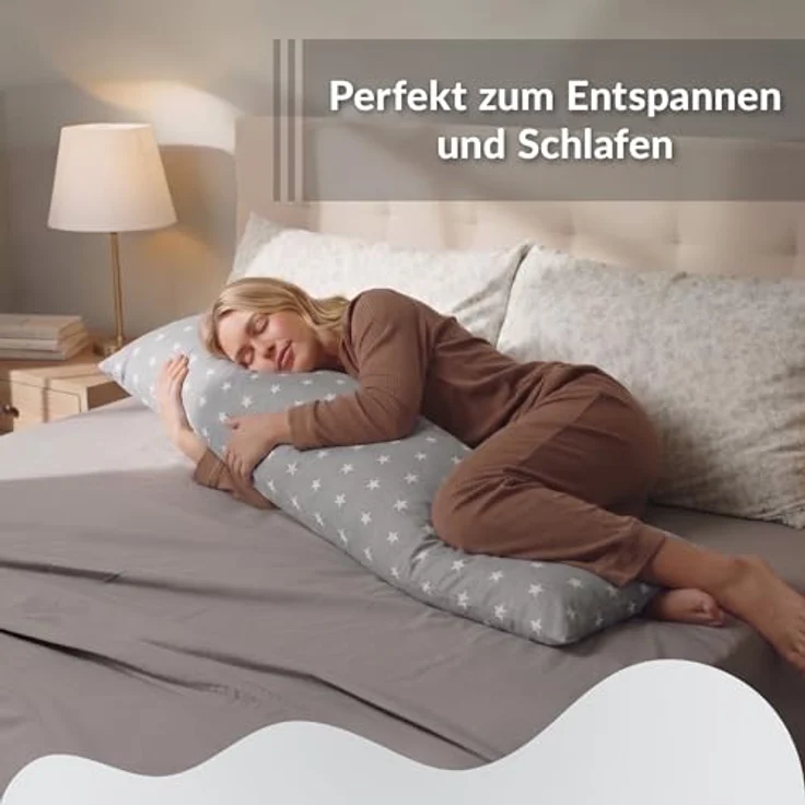 Totsy Baby Seitenschläferkissen Schwangerschaftskissen 40x145 cm - Kuschelkissen Schlafkissen Pregnancy Pillow Stillkissen Kissen mit Bezug für Seitenschläfer und Erwachsene Oeko-Tex – Bild 5
