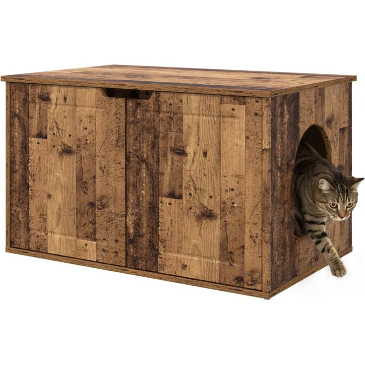 vidaXL Katzenhaus Altholz 85 x 55 x 50,5 cm Holzwerkstoff 8000723 – Bild 3