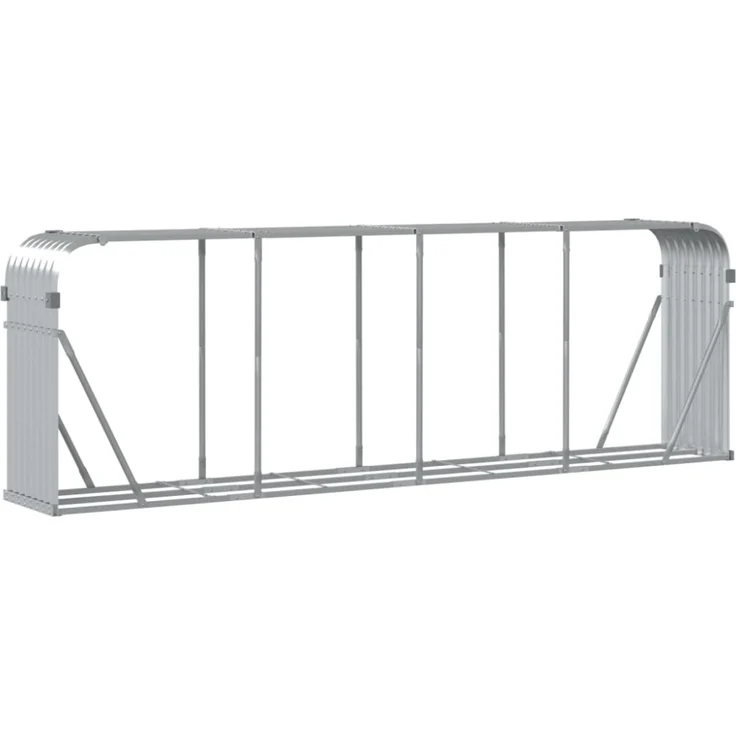 vidaXL Kaminholzunterstand Silbern 300x45x100 cm Verzinkter Stahl 364596 – Bild 6