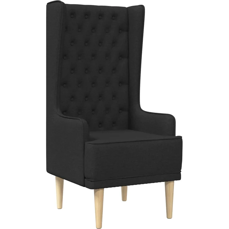 vidaXL Hochlehner Schwarz Stoff 42042481 – Bild 2
