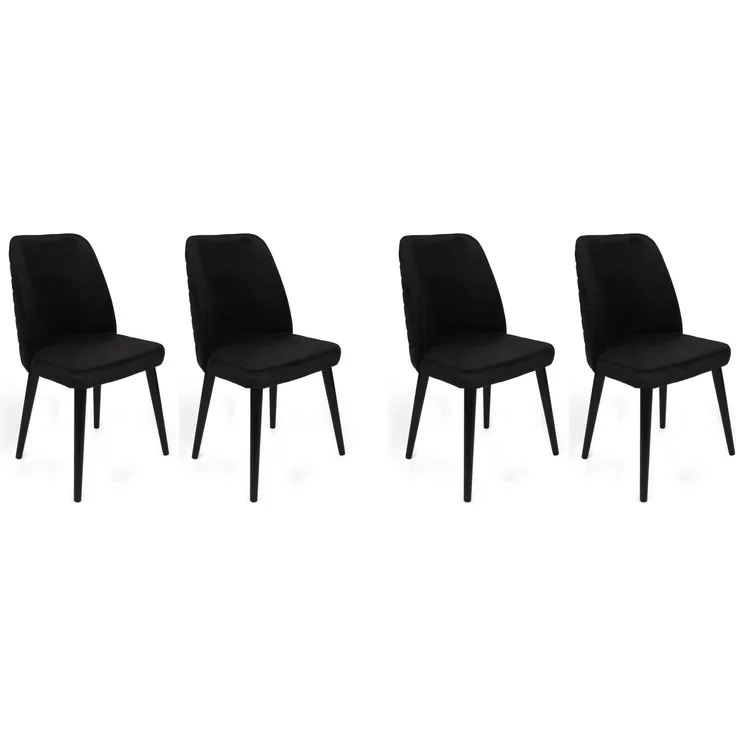 Skye Decor 'Tutku-311 V4' Stuhlset (4-teilig), Schwarz, 50 x 90 x 49 cm