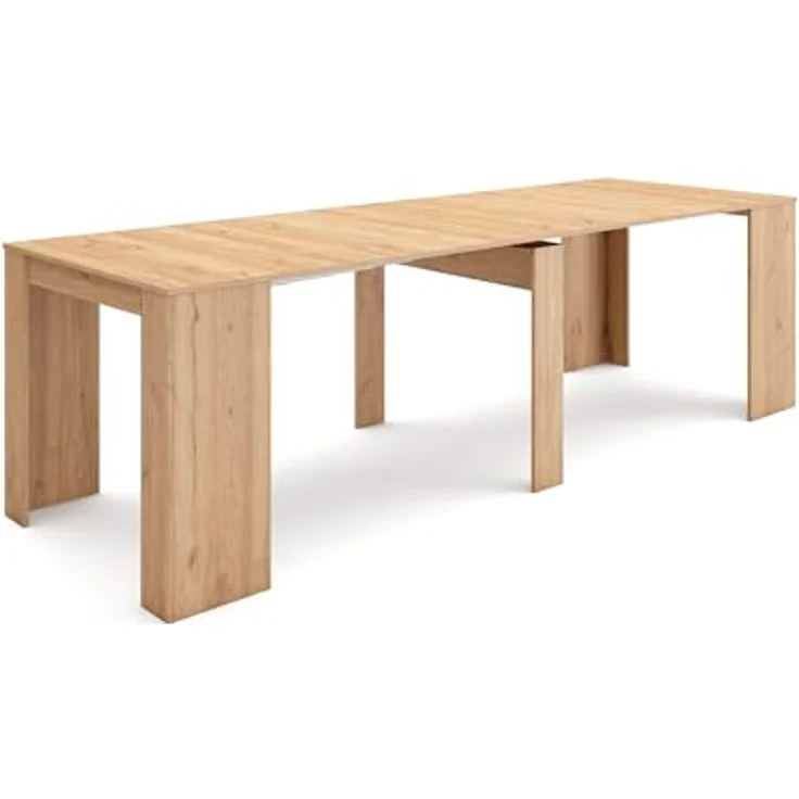 Skraut Home | Ausziehbarertisch | Multifunktionaler ausziehbarer | 260 | Für 12 Gäste | Esszimmertische | Moderner Stil | Eiche – Bild 2
