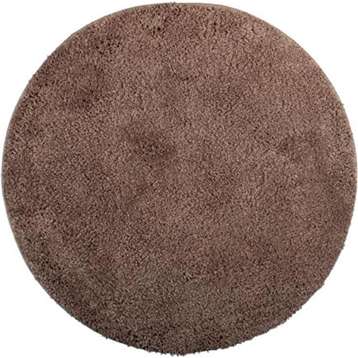 Brandsseller Badematte Rund Ø 60 cm Badteppich Badvorleger Badezimmerteppich Duschvorleger Taupe – Bild 2