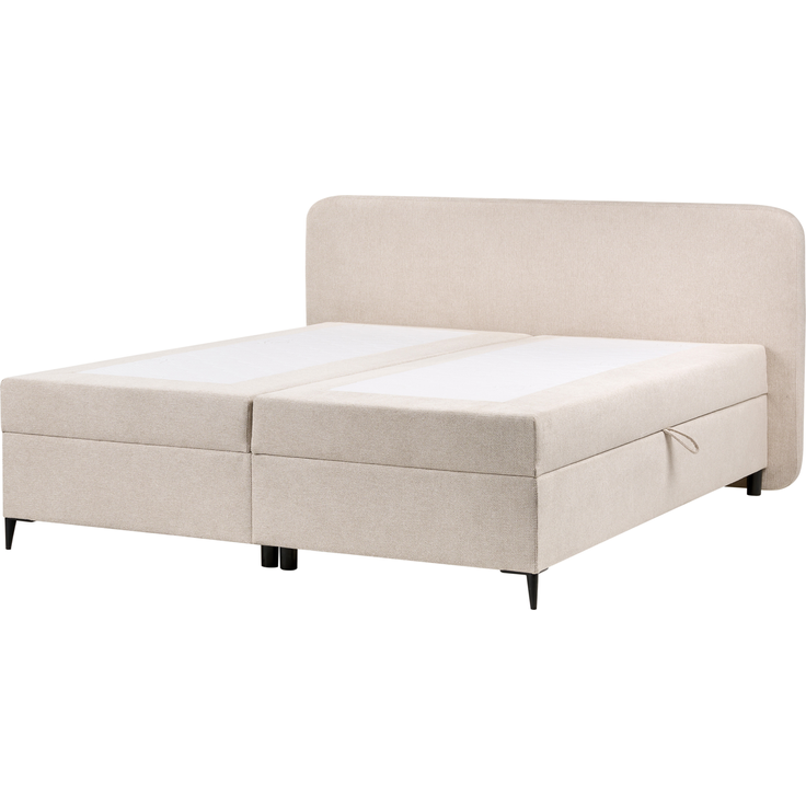 Boxspringbett mit Stauraum Stoff REGENT 180x200 cm Hellbeige – Bild 4