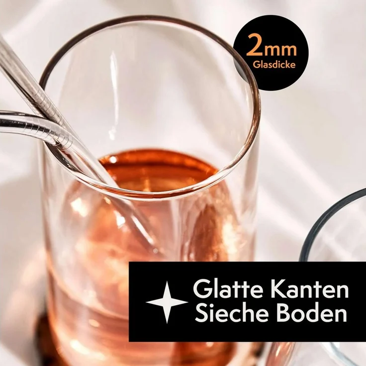 KONZEPT Gläser-Set Trinkgläser-Set, 480 ml, Longdrinkgläser, Cocktailgläser 6/12 teilig, 6-tlg, Ideal für Cocktail, Saft und als Wassergläser – Bild 3