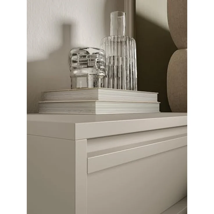 Selsey Nachtschrank Evo, Greige, hängende Nachtkonsole mit 1 Schublade, 50x17x34 cm, kratzfest und pflegeleicht – Bild 5