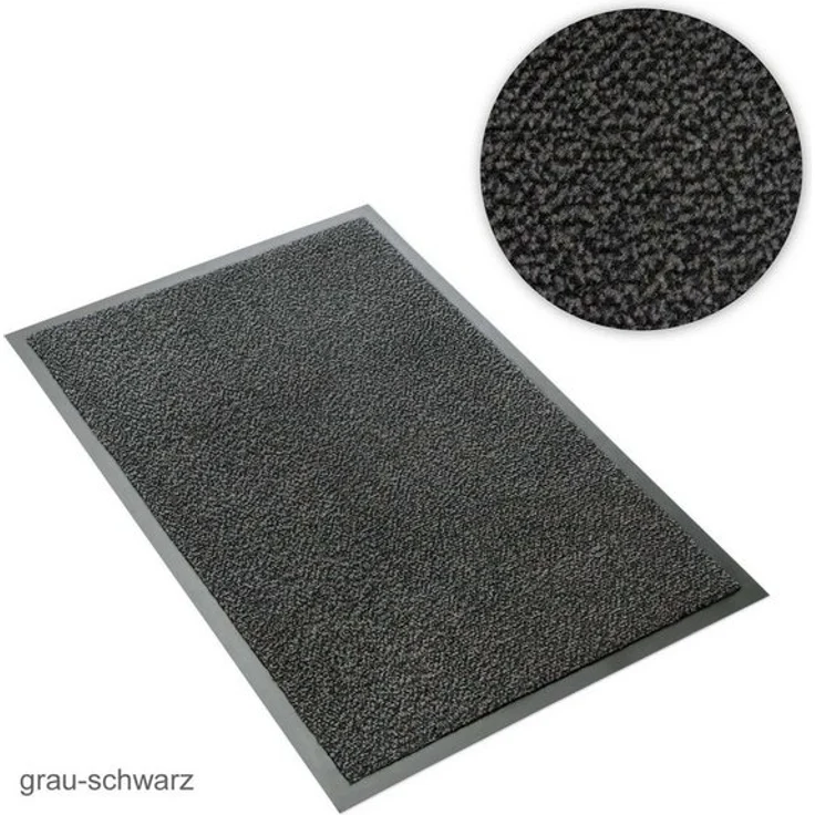 Metzker® Fußmatte Sauberlaufmatte grau-schwarz meliert 60 x 90 cm, rechteckig, Höhe: 7 mm, 60x90cm - grau-schwarz meliert – Bild 4